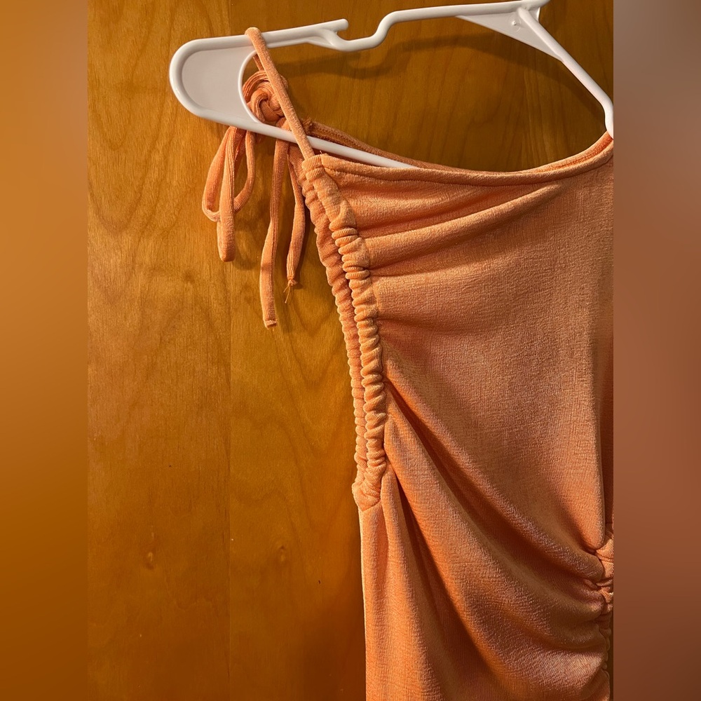 Chic One Shoulder Orange Dress - Picture 3 of 7